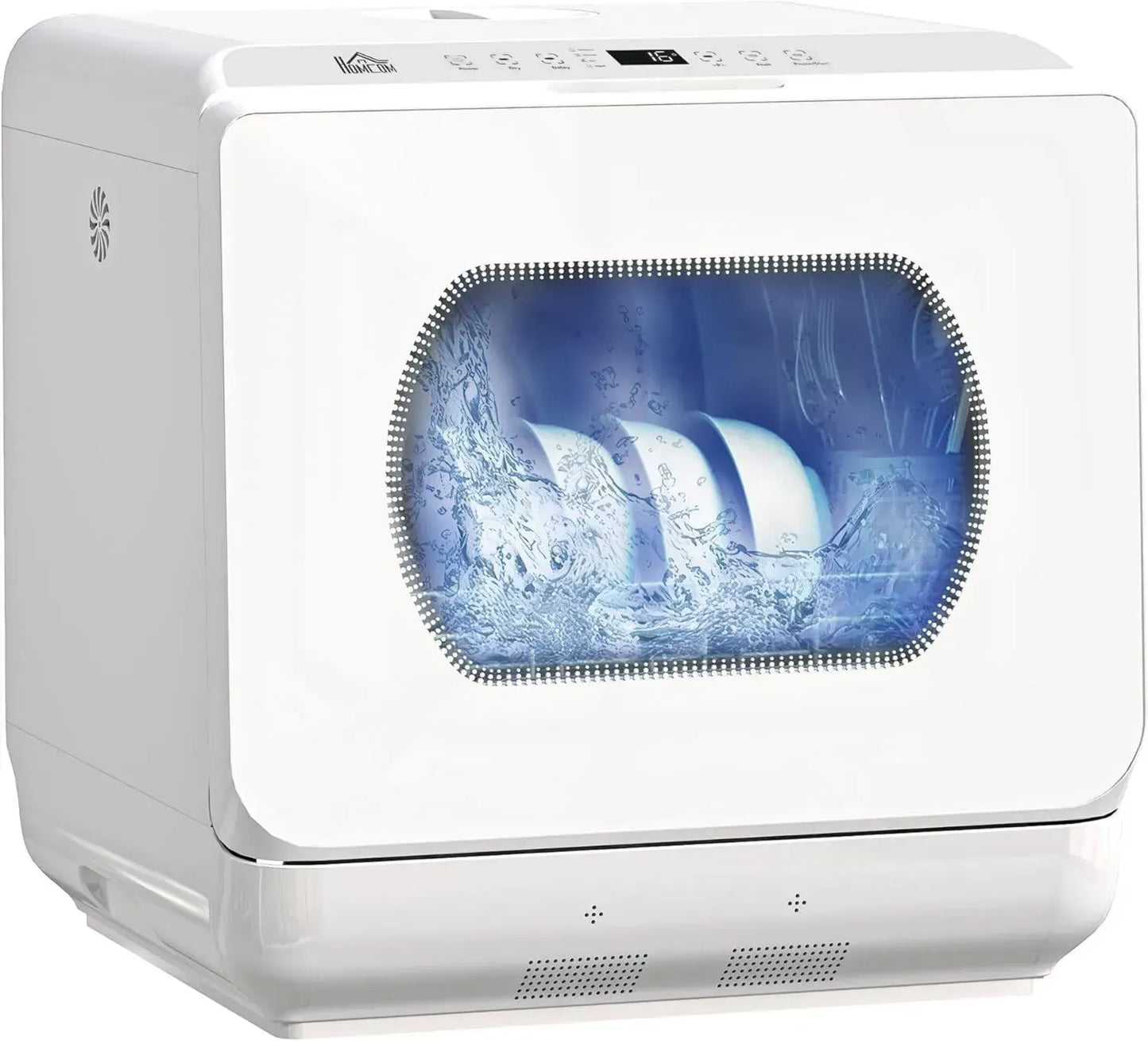 Mini Lave-Vaisselle Compact HOMCOM 4 Couverts avec 5 Programmes et Écran Tactile LED