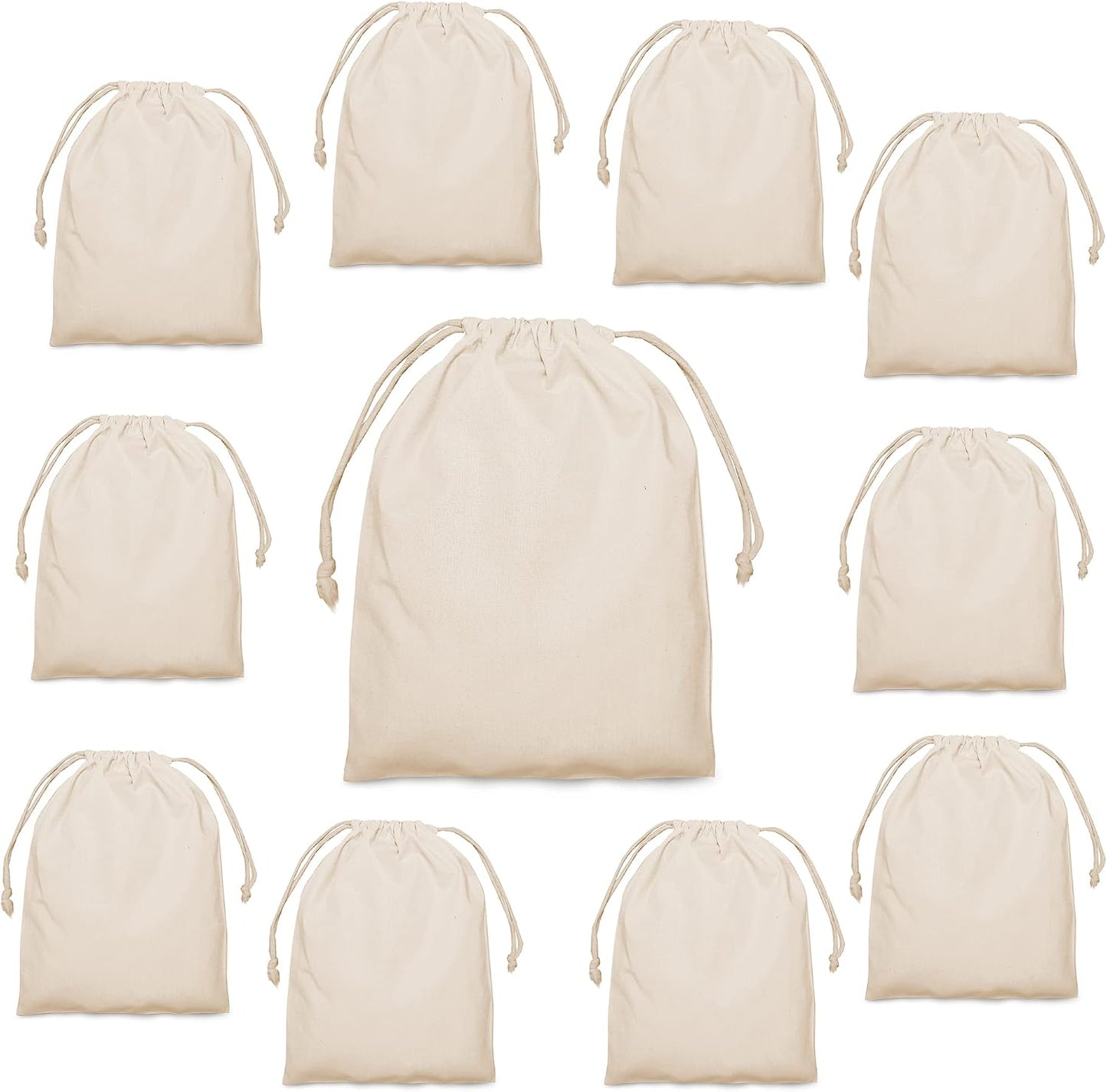 Sac de sport à cordon — en coton, Ensemble de 10, 25 × 30