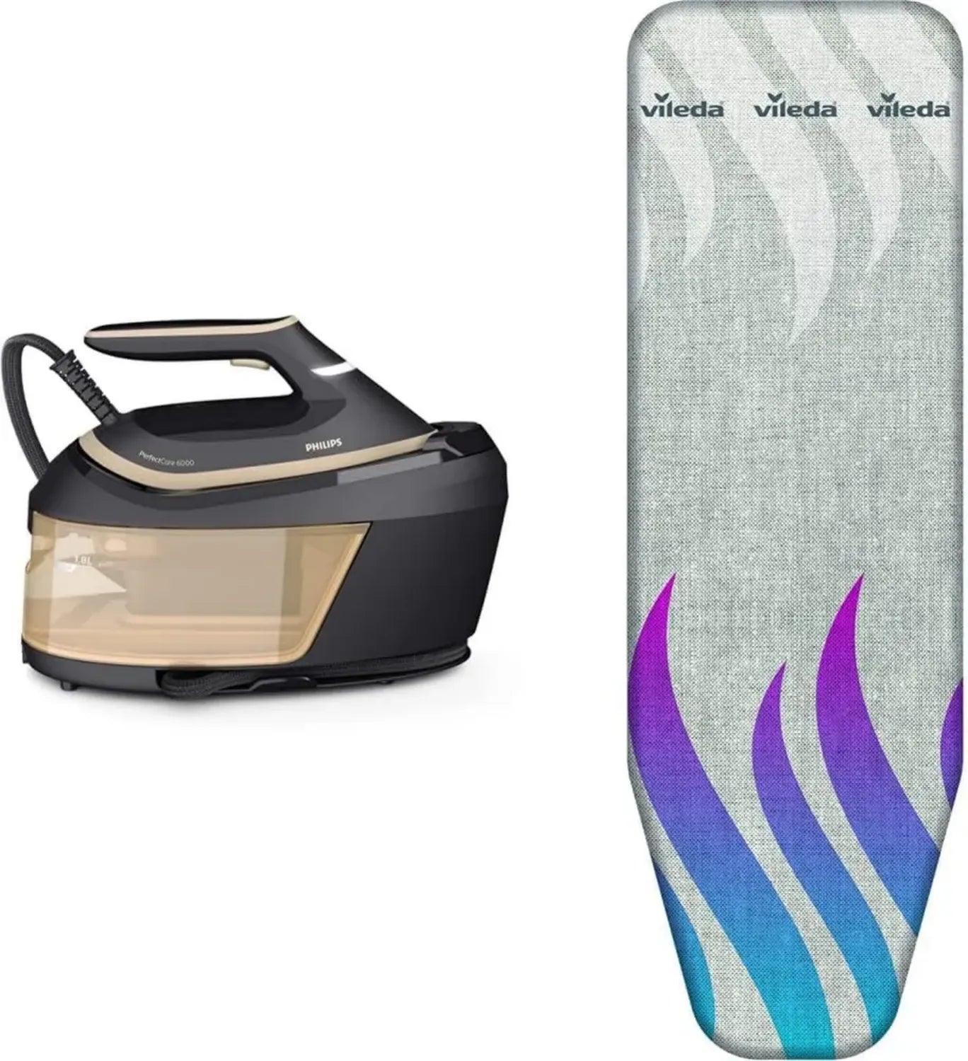 Centrale Vapeur PerfectCare 6000 - 2400W, Débit 600g avec Housse Vileda Reflect