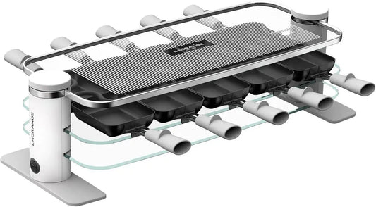 Appareil à Raclette LAGRANGE 10 Personnes, 1200W, Plateau Verre et Amovible, Design Moderne