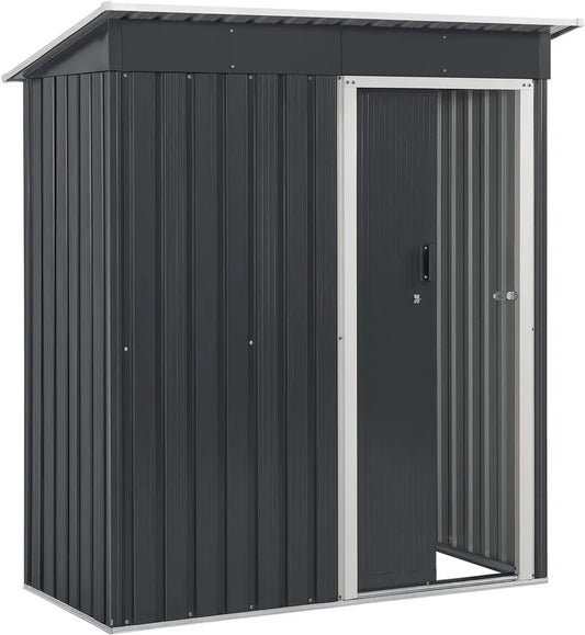 Abri de Jardin en Métal 1,4 m² avec Porte Coulissante et Toit Incliné