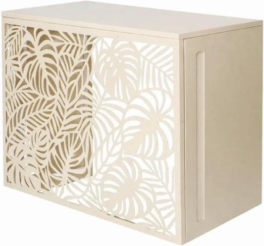 Écran de Protection pour Climatiseur Extérieur 105x90x66,5 cm - Métal avec Kit de Fixation - Anti-Intempéries, Réduction du Bruit - Couleur Crème