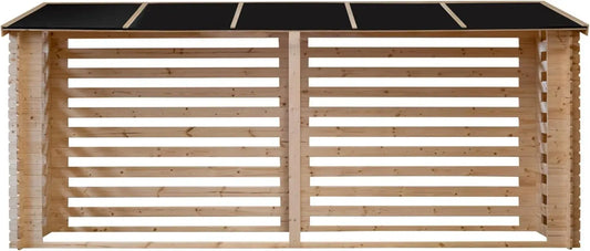 Abri à Bûches en Bois 4670x1180xh2120 - Modèle INT053