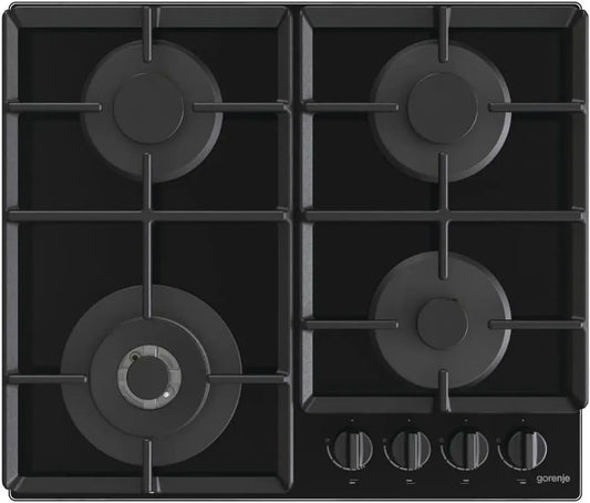 Plaque à gaz encastrable noire Gorenje GTW641EB - 60 cm, 4 foyers