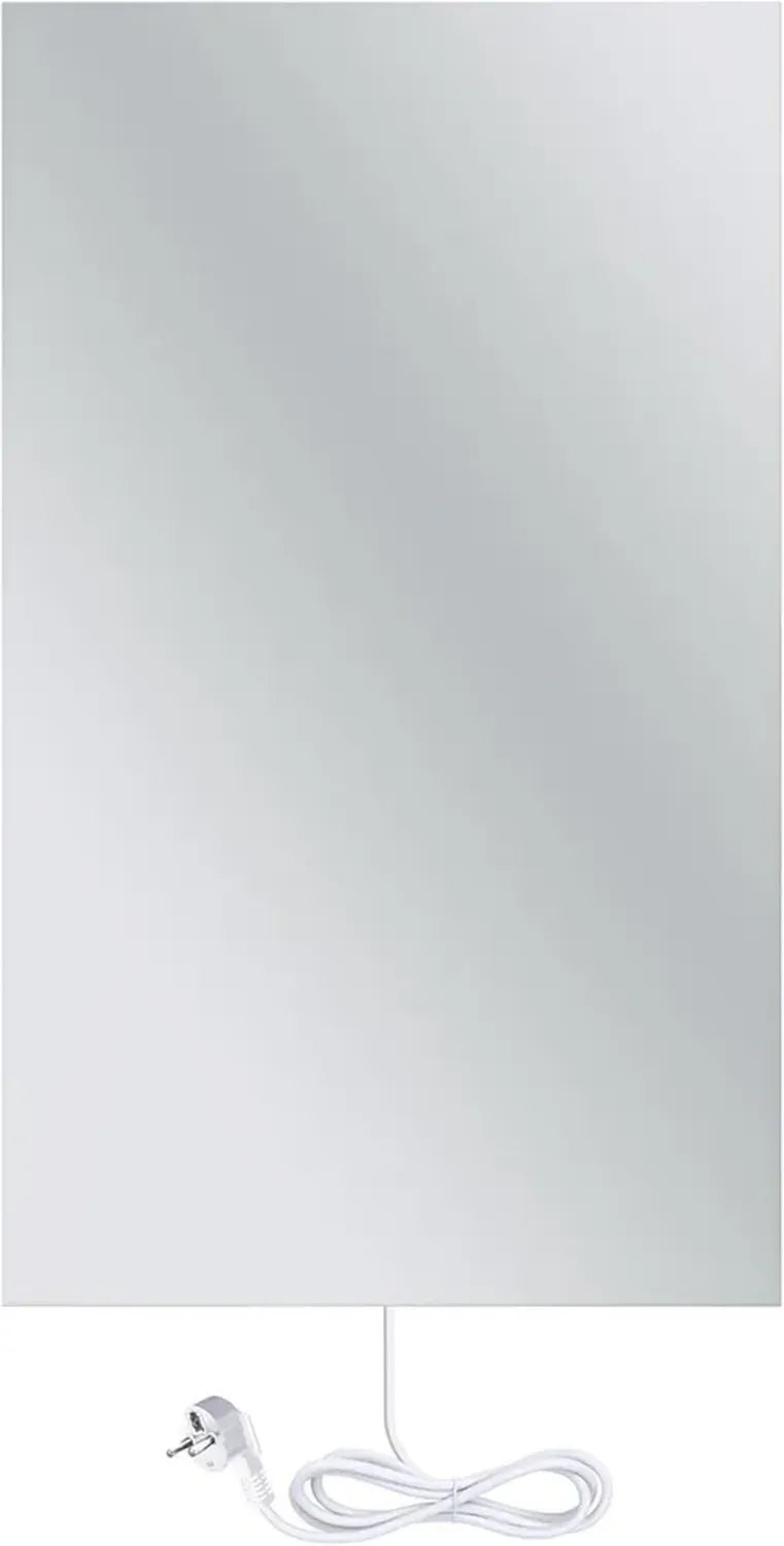 Radiateur Électrique Infrarouge en Verre Miroir 600W, 60x90cm, Fixation Murale
