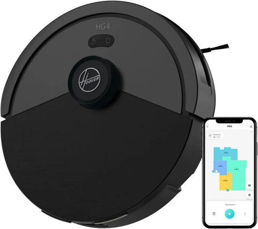 Aspirateur Robot Hoover 4000Pa, Navigation Laser, Capteur Intelligent, Tous Types de Sols, Connectivité App