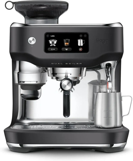 Sage - Machine à Café The Oracle Dual Boiler - Expresso, Cappuccino, Flat White - Mousseur à Lait Manuel et Automatique - 45 Réglages de Mouture - 16 Programmes - Couleur Truffe Noire