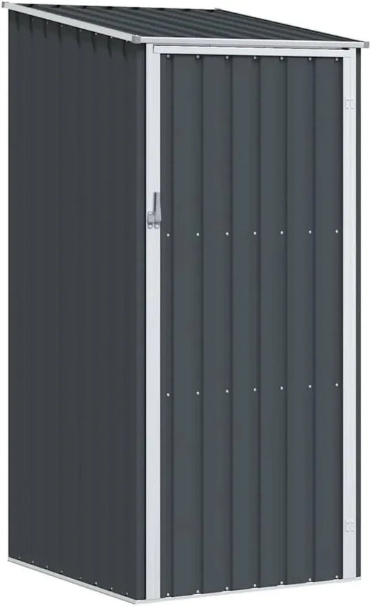 Cabane de jardin anthracite 87 x 98 x 159 cm en acier galvanisé avec toit incliné, rangement d'outils extérieur avec porte