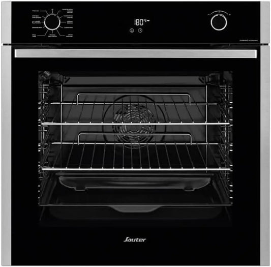 SAUTER SOP6214LX - Four Pyrolyse 73L - 8 Modes de Cuisson - Guide 15 Recettes - Programmateur LED - Gril 4 Niveaux - Inox