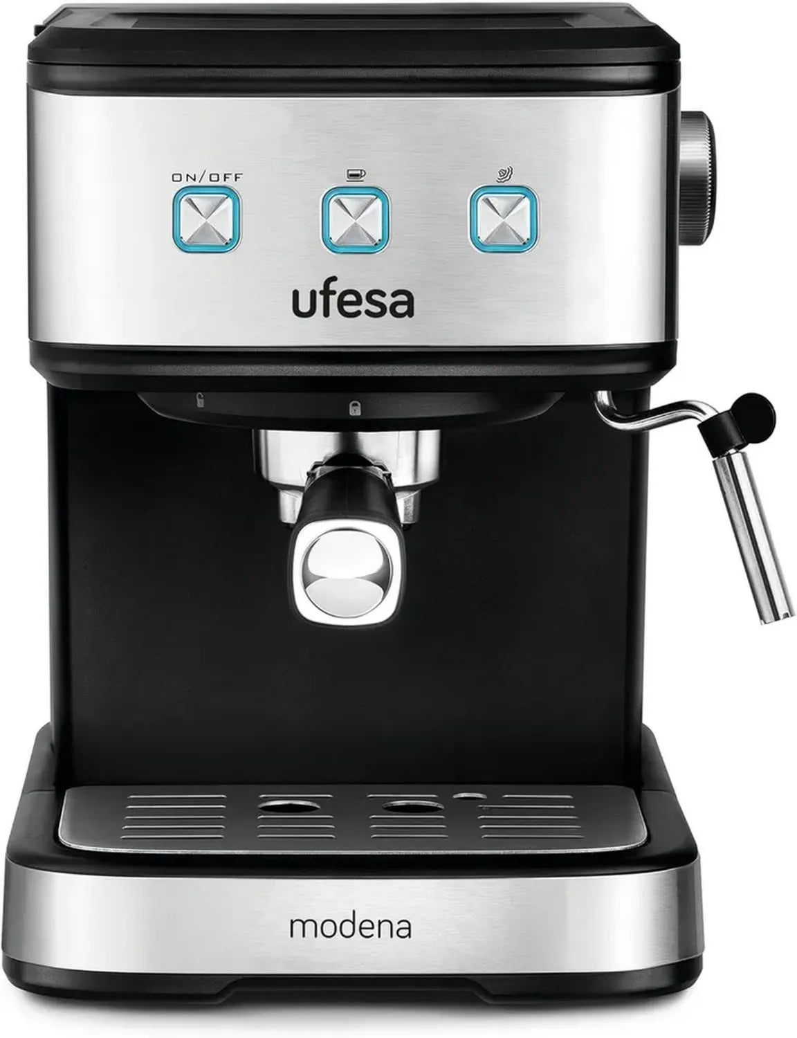 Machine à Café Expresso Ufesa 20 Bars, Buse Vapeur, Réservoir 1.5L, Inox