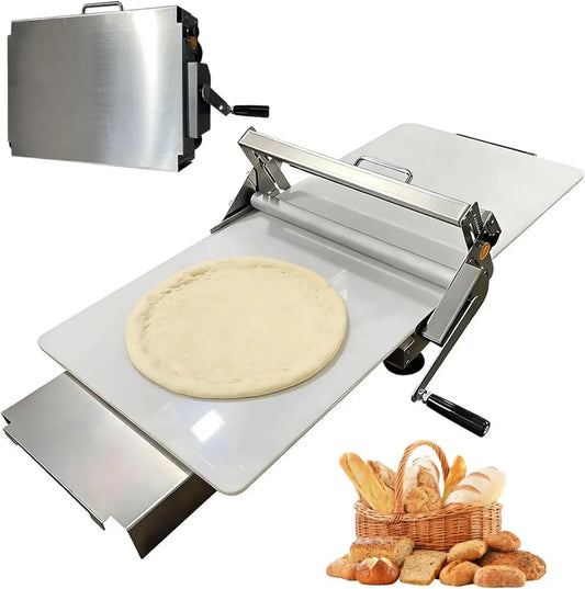 Machine à Pâtes Manuelle Inox, Épaisseur Réglable 0-25 mm pour Pizzas et Croissants