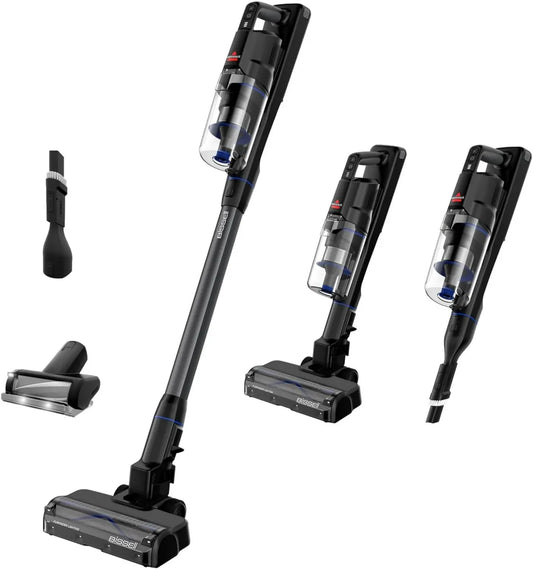 Aspirateur Balai sans Fil Bissell PowerClean, 280W, Brosse Auto-nettoyante, Éclairage LED, Support Autoportant, Filtre HEPA, Batterie 2500mAh, 50 Min d'Autonomie